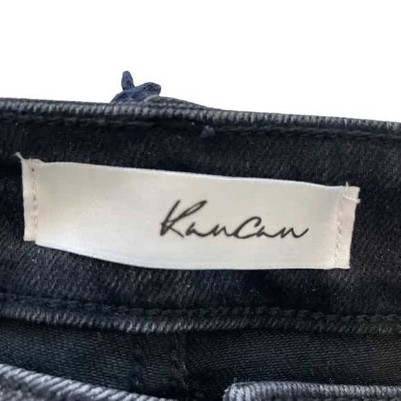 Kancan Women's High Rise Bermuda Shorts Black Distressed Stretch Size 9 - Picture 4 of 6